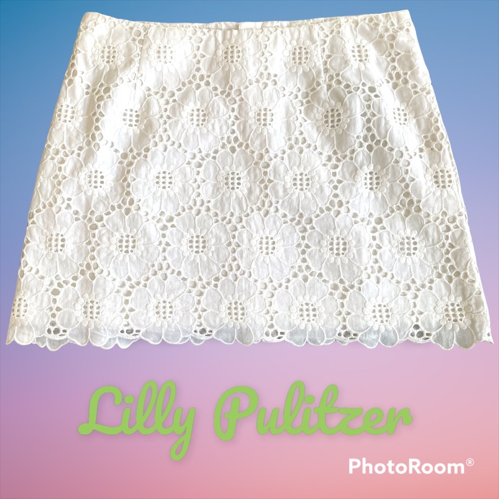 COPY - Lilly Pulitzer eyelet white mini, fully lined, size 4